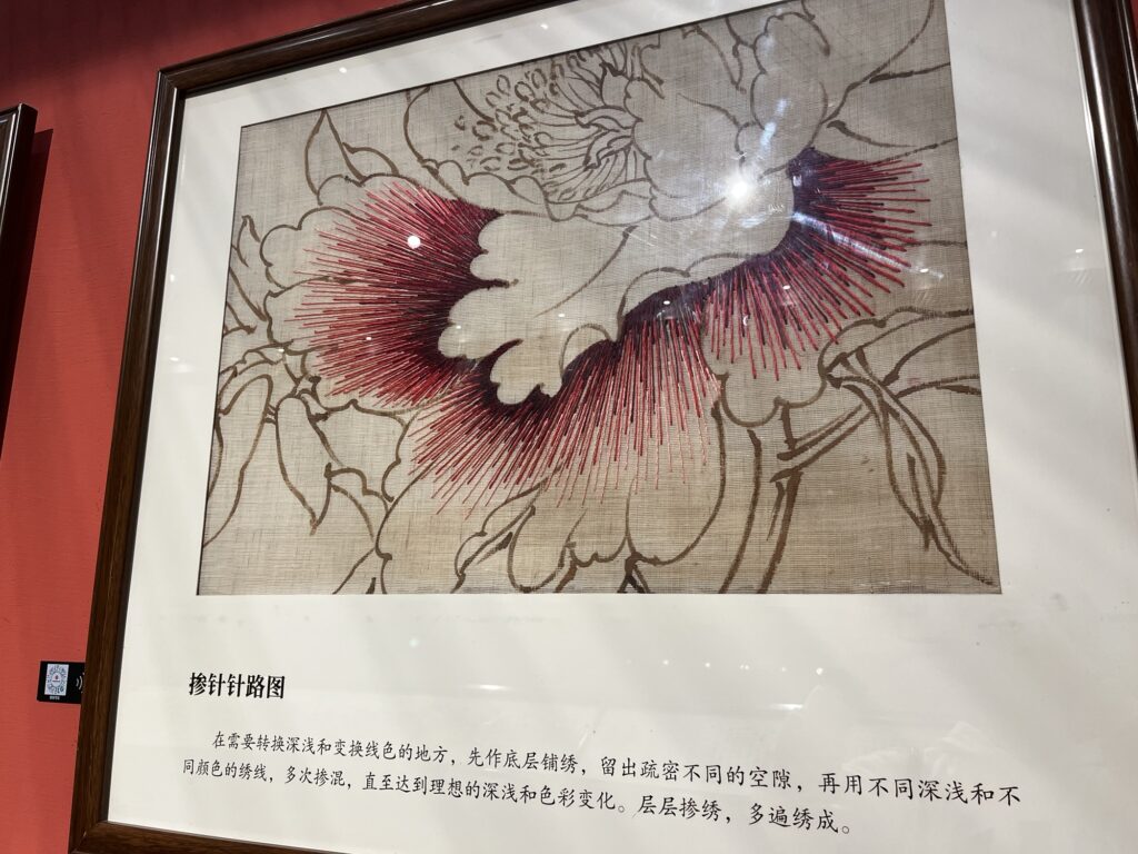 製作途中の刺繍作品