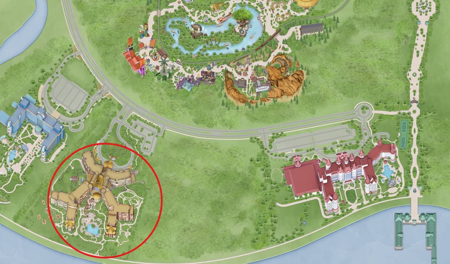 香港ディズニーランドのマップの一部