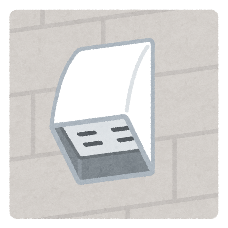 家屋の外壁に取り付けられた外部電源のイラスト